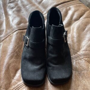 Chic Black Ankle Booties with Buckle